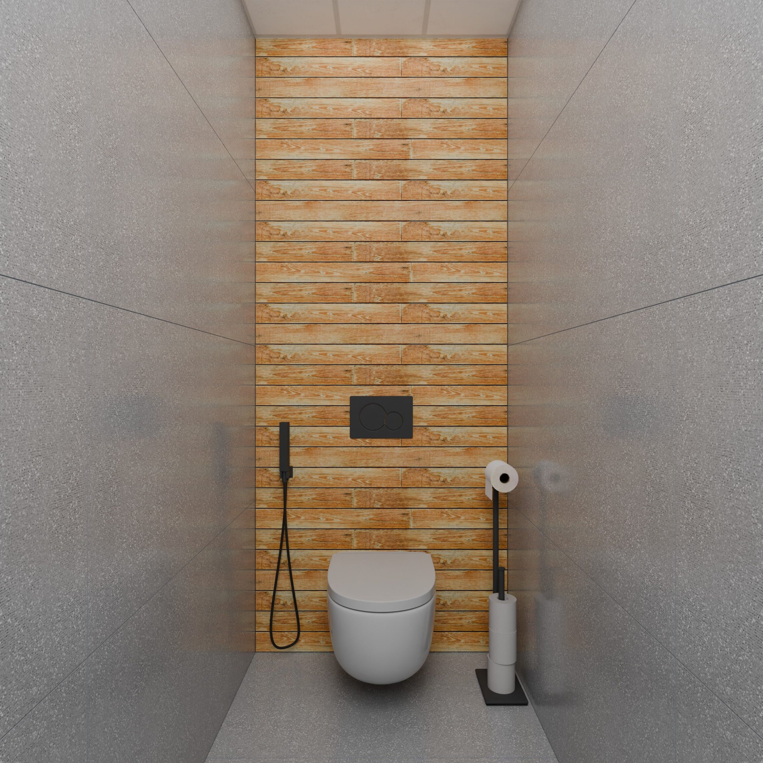 Hygienic wall cladding panel installation in a washroom